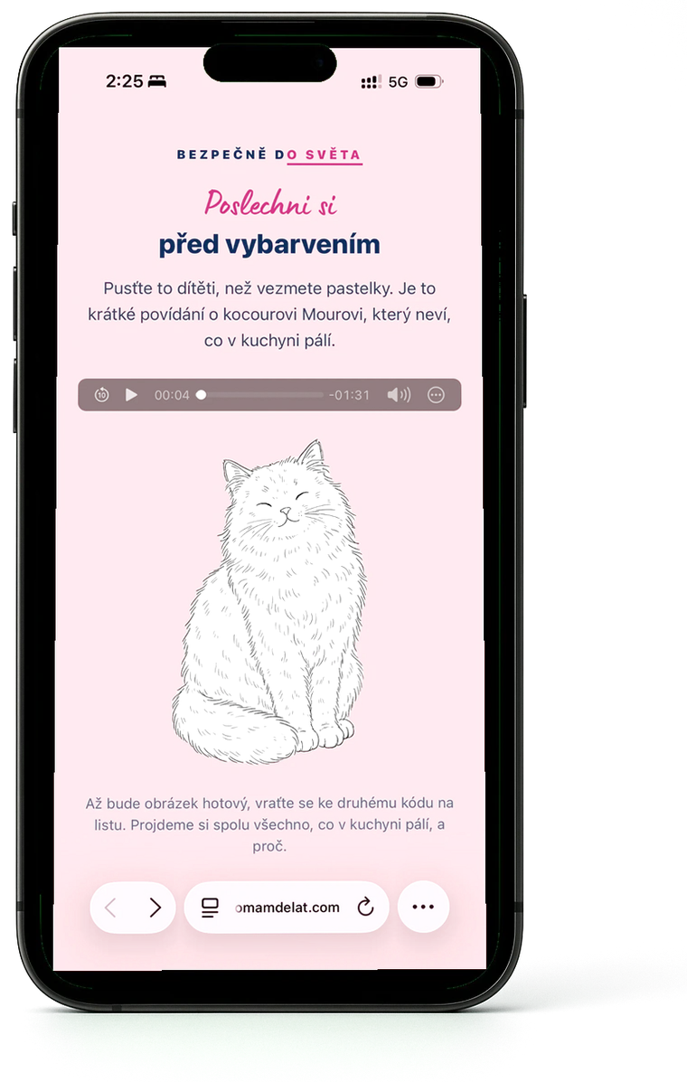 Nahrávka před vybarvením na telefonu